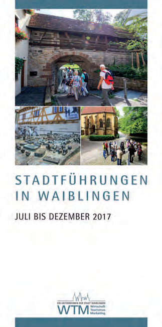 Grafik Flyer und Plakat "Stadtführungen" in Waiblingen